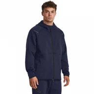Bluzy męskie - Męska bluza treningowa Under Armour UA Unstoppable Flc FZ - granatowa - miniaturka - grafika 1