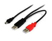 Kable komputerowe i do monitorów - StarTech USB2HABMY6 kabel USB 1,8 m USB 2.0 Mini-USB B 2 x USB A Czarny, Czerwony - miniaturka - grafika 1