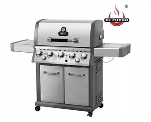 GRILL GAZOWY EL FUEGO BELLEVUE 24.5kW ŻELIWNY RUSZT 72KG +REDUKTOR SOLIDNY! - Grille gazowe - miniaturka - grafika 1
