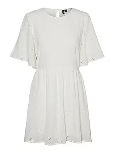 VERO MODA Women's VMMAJA 2/4 Mini Dress WVN sukienka, śnieżna biel, M, Snow White, M - Sukienki - miniaturka - grafika 1
