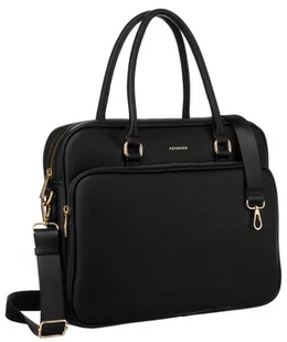 Modna torebka damska aktówka na laptopa elegancka listonoszka skóra ekologiczna Peterson, czarny - Torebki damskie Modna torebka damska aktówka na laptopa elegancka listonoszka skóra ekologiczna Peterson, czarny - Torebki damskie - miniaturka - grafika 1