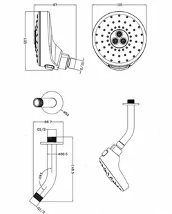 Omnires Douglas Deszczownica 13 cm z ramieniem chrom DOUGLAS-WCR - odbiór osobisty: Kraków, Świebodzin - Deszczownice - miniaturka - grafika 1