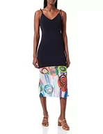 Sukienki - Desigual Damska sukienka Vest_Bubble Casual, niebieski, L - miniaturka - grafika 1