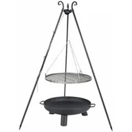 Ruszty - Farmcook Grill ogrodowy na trójnogu z rusztem ze stali nierdzewnej 70cm Czarny + Palenisko ogrodowe PAN 34 70cm - miniaturka - grafika 1