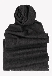 Grafitowy szal wełniany - Apaszki i szaliki damskie Grafitowy szal wełniany - Apaszki i szaliki damskie - miniaturka - grafika 1