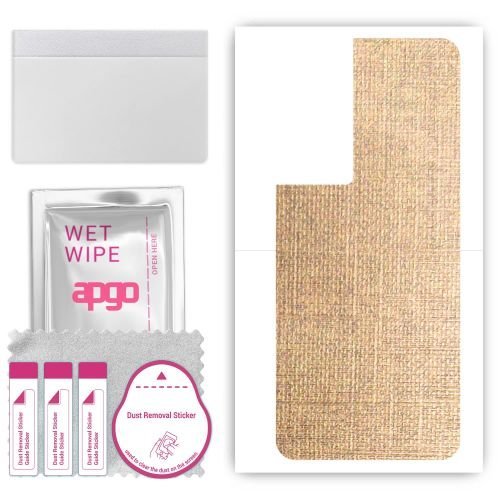 folia naklejka skórka strukturalna na TYŁ do TCL 50 5G - Tkanina Denim Beżowy - apgo SKINS