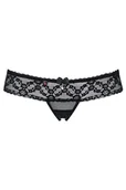 Majtki damskie - Obsessive 837-THC-1 Majtki stringi otwarte, czarny - miniaturka - grafika 1