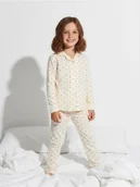Piżamy dla dziewczynek - Sinsay - Piżama dwuczęściowa w serduszka - kremowy - miniaturka - grafika 1