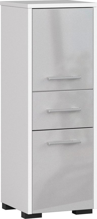 Elior Niski regał łazienkowy biały + metalik połysk - Mireco 4X