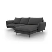 Narożniki - Ciemnoszara sofa narożna Cosmopolitan Design Vienna, prawostronna - miniaturka - grafika 1