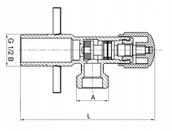Zawory i kraniki - Diamond zawór zaporowy kątowy grzybkowy chromowany 1/2"x3/8" ART_130-1/2X3/8.CH - miniaturka - grafika 1