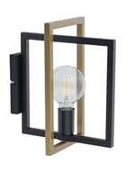 Lampy ścienne - Sigma czarna lampa ścienna z kwadratowym kloszem EDEN 32238 czarno-złoty kinkiet metalowa klatka geometryczny klosz 32238 - miniaturka - grafika 1