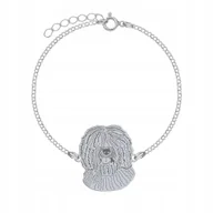 Bransoletki - Bransoletka Srebrna z psem Hiszpański Pies Dowodny 925 Kobieta GRAWER - miniaturka - grafika 1