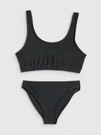 Stroje kąpielowe dla dziewczynek - 4F Kostium kąpielowy dwuczęściowy dziewczęcy - czarny 134/140 (8-10 lat) - miniaturka - grafika 1