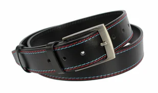 Pasek Męski Skórzany PAS-MAX (PL) Skóra Licowa EXTRA 40 mm Czarny Z Czerwoną I Błękitną Nitką - Paski Pasek Męski Skórzany PAS-MAX (PL) Skóra Licowa EXTRA 40 mm Czarny Z Czerwoną I Błękitną Nitką - Paski - miniaturka - grafika 1