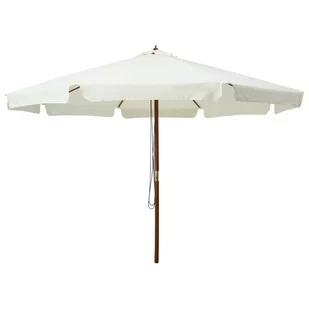 vidaXL Parasol ogrodowy na drewnianym słupku, 330 cm, piaskowa biel - Parasole ogrodowe - miniaturka - grafika 1
