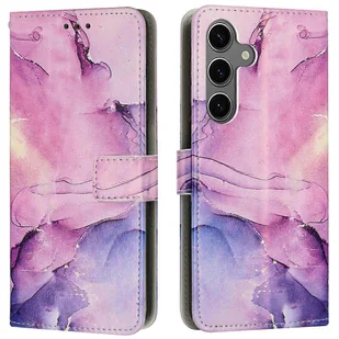 Dla Samsung Galaxy A36 5G Stand Case Marmurowy wzór PU Skórzany portfel Pokrowiec na telefon - fioletowy Wielobarwny Purple - Portfele - miniaturka - grafika 1