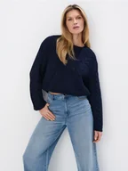 Swetry damskie - Mohito - Sweter z bawełną - granatowy - miniaturka - grafika 1