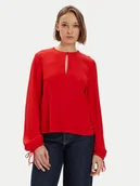 Bluzki damskie - Tommy Hilfiger Bluzka WW0WW41835 Czerwony Regular Fit - miniaturka - grafika 1