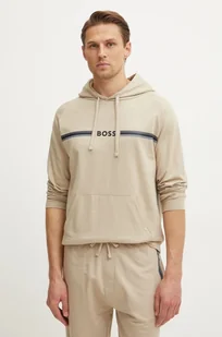 BOSS bluza bawełniana lounge kolor beżowy z kapturem z nadrukiem 50535854 - Bluzy męskie - miniaturka - grafika 1