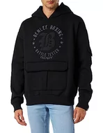 Bluzy męskie - BENLEE Rocky Marciano Mitchell męska bluza z kapturem, czarny/szary, XL duże rozmiary 190756 - miniaturka - grafika 1