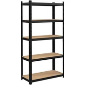 Regały - Regał magazynowy 5 poziomów czarny 180x90x40 nośność 875 kg - miniaturka - grafika 1