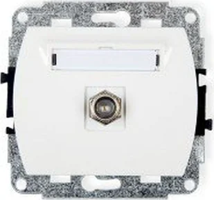 Karlik TREND Gniazdo antenowe pojedyncze typu F SAT niklowany biały GF-1 - Gniazdka elektryczne - miniaturka - grafika 1