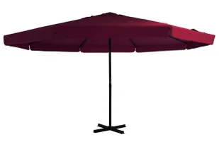 Bordowy parasol ogrodowy z podstawą E7-L60 - Parasole ogrodowe - miniaturka - grafika 1