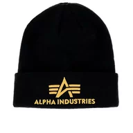 Czapki i chusty sportowe damskie - Czapka Alpha Industries 3D Beanie 168910583 - czarna - miniaturka - grafika 1