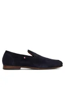 Półbuty męskie - Tommy Hilfiger Półbuty Hilfiger Flexible Suede Loafer FM0FM05496 Granatowy - miniaturka - grafika 1