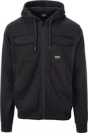 Bluzy męskie - Męska bluza rozpinana z kapturem Hi-tec Barin czarny rozmiar XXL - miniaturka - grafika 1
