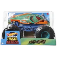 Samochody i pojazdy dla dzieci - Mattel Samochód Hot Wheels Monster Trucks Pirania GTJ34 GTJ34 - miniaturka - grafika 1