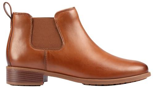 Clarks Premium Damskie buty Havisham Top Chelsea, jasnobrązowa, 36 EU, Skóra brązowa, 36.5 EU