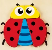Sortery dla dzieci - Playtive kolorowe, drewniane puzzle 2D Biedronka - miniaturka - grafika 1