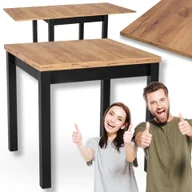 Stoły - Stół Rozkładany 80x80 Prostokątny Loft Salon Jadalnia Dąb Craft Max - miniaturka - grafika 1
