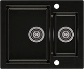 Zlewozmywaki - Axis Zlewozmywak granitowy MOJITO 80 Czarno złoty - miniaturka - grafika 1