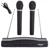 Mikrofony komputerowe - Zestaw karaoke 2x mikrofon bezprzewodowy + stacja - miniaturka - grafika 1
