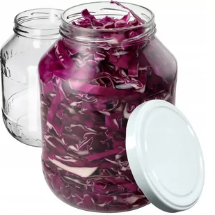 Szklany słój Albi 2,5L 100mm + wieczko białe 2 szt. - Pojemniki kuchenne - miniaturka - grafika 1
