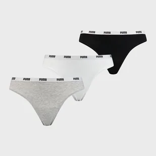 Komplet damskich majtki stringi 3 sztuki Puma String 3p Pack 90759001 XS Czarny/Szary/Biały (8718824804392) - Majtki damskie - miniaturka - grafika 1