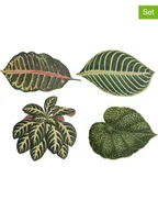 Pozostałe akcesoria kuchenne - Madre Selva Podkładka (4 szt.) "Leaves" w kolorze zielonym - szer. 12 cm - miniaturka - grafika 1