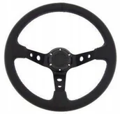 Akcesoria tuningowe - Kierownica Sportowa Z Odsadzeniem Kjs Drift Czarna 350mm Offset 80mm - miniaturka - grafika 1