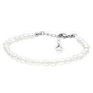 Bransoletki - Klasyczna bransoletka perły hodowlane stal szlachetna - Manoki - miniaturka - grafika 1