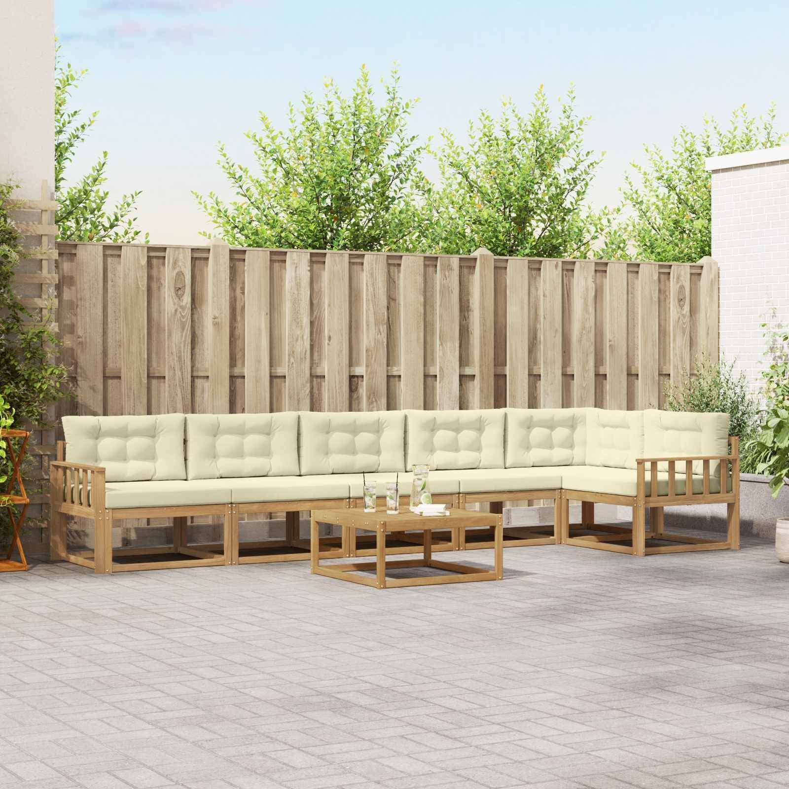 vidaXL Zestaw sof na zewnątrz 7 pcs Biały i kremowy 79 x 79 x 37 cm