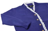 Swetry damskie - faina Damski sweter z dzianiny w stylu vintage z koronką kwiatową i koronką akryl niebieski rozmiar XS/S, niebieski, XS - miniaturka - grafika 1