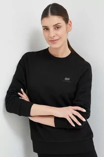 Bluzy damskie - Napapijri bluza bawełniana damska kolor czarny gładka - grafika 1