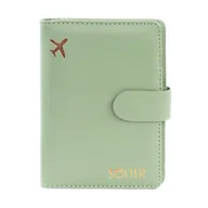 Portfele - Organizer podróżny na dokumenty etui na paszport portfel Solier SW40 GREEN - miniaturka - grafika 1