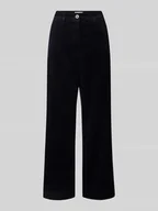 Spodnie damskie - Spodnie sztruksowe o kroju regular fit z czystej bawełny - miniaturka - grafika 1