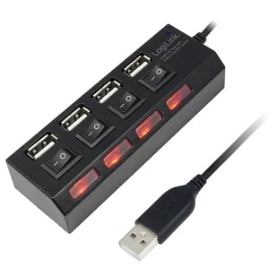 LogiLink Hub 4 z zasilaczem i z wyłącznikiem na każdy port (UA0128) - Huby USB - miniaturka - grafika 3