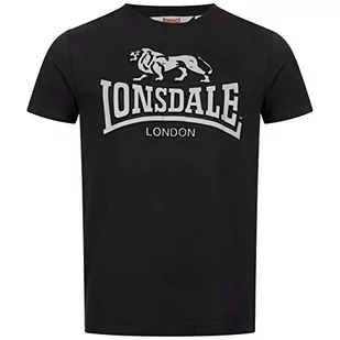 Lonsdale Męski T-shirt Kingswood, czarny/szary, S - Koszulki męskie - miniaturka - grafika 1
