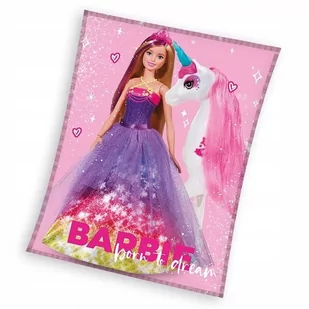 KOC CORAL BARBIE 130x170 cm JEDNOROŻEC - Koce i narzuty dla dzieci - miniaturka - grafika 1